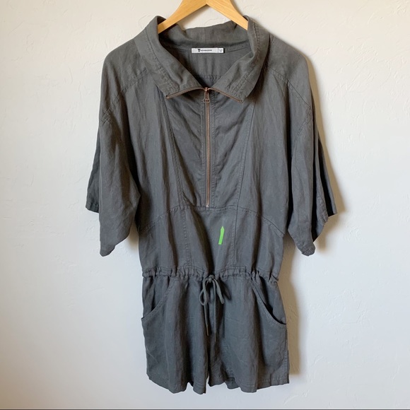 T by Alexander Wang Charcoal Short Sleeve Romper - Picture 14 of 15